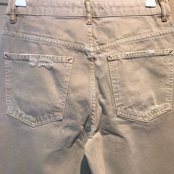 NWOT Free People Dakota Straight Leg Jeans Tan - Picture 7 of 9